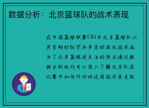 数据分析：北京篮球队的战术表现