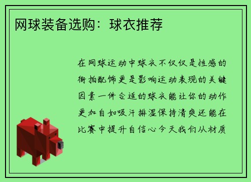 网球装备选购：球衣推荐